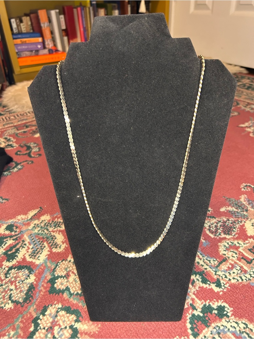 Bling Bling White Gold-Tone Figaro Chain Necklace